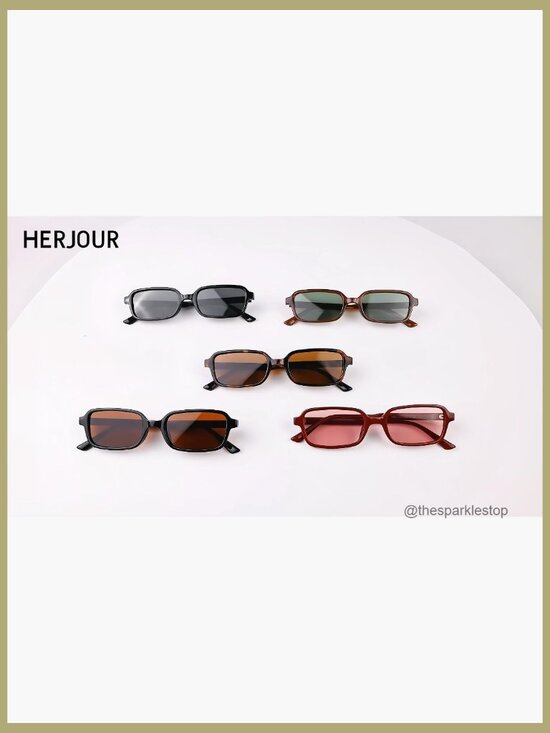 Polarized Retro Rectangle Sunglasses 90s Classic Vintage Sun Glasses UV main image 2